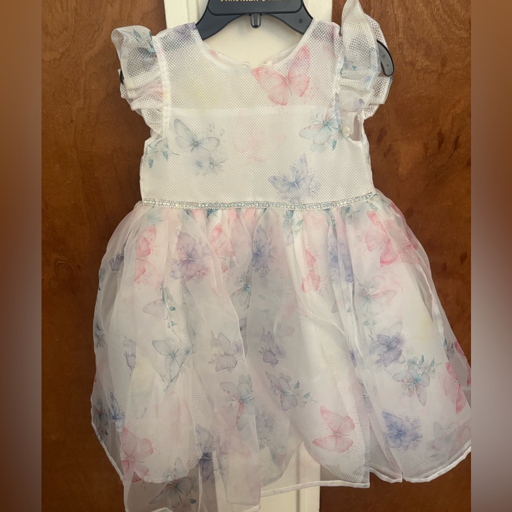 Blueberi Boulevard Elegant Pastel and White Butterfly Party Dress size 6